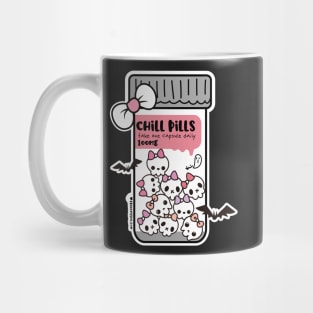 chill pills cute skull cartoon Mug